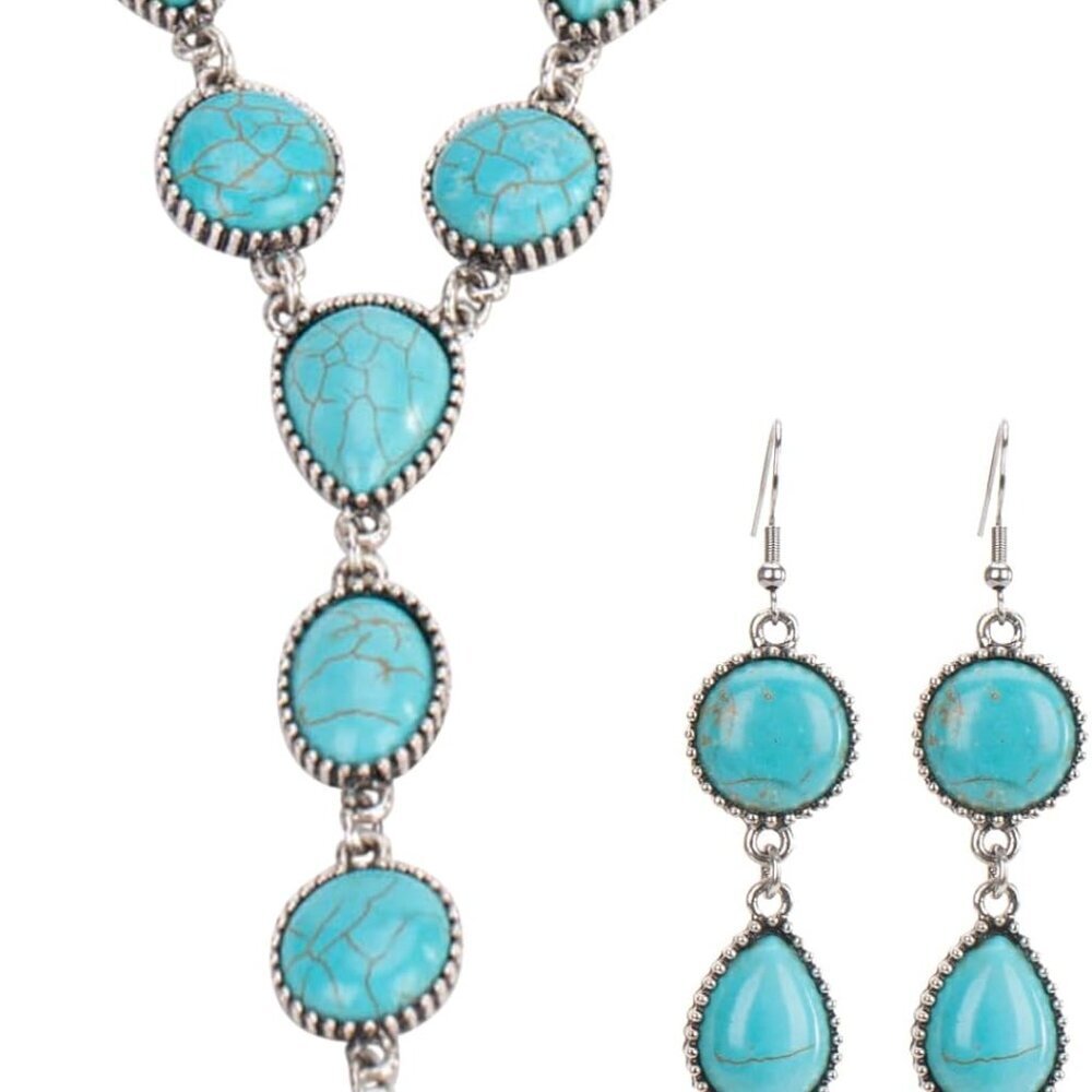 Rustic Couture's Western Necklace Earrings Jewelry Set for Women